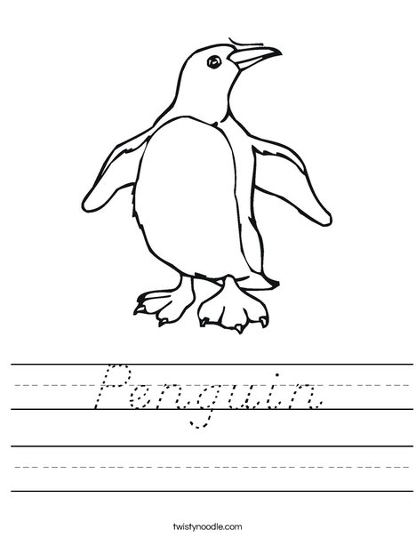 Penguin flapping flippers Worksheet