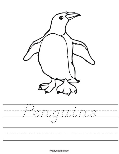 Penguin flapping flippers Worksheet