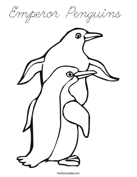Two Penguin Coloring Page