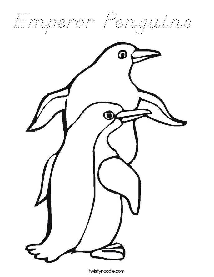 Emperor Penguins  Coloring Page