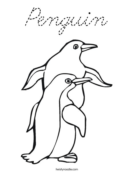 Two Penguin Coloring Page