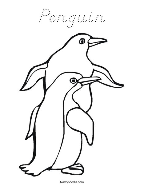 Two Penguin Coloring Page
