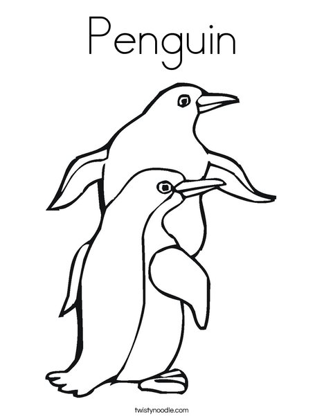 Two Penguin Coloring Page
