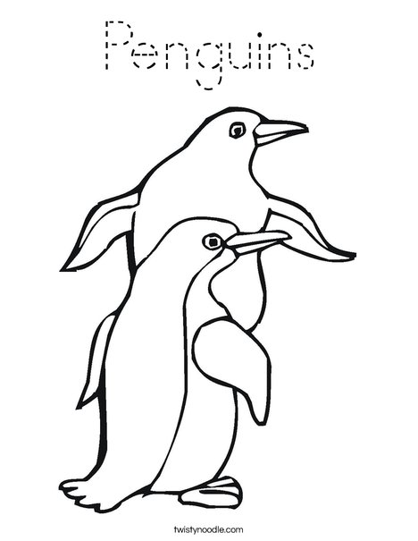 Two Penguin Coloring Page