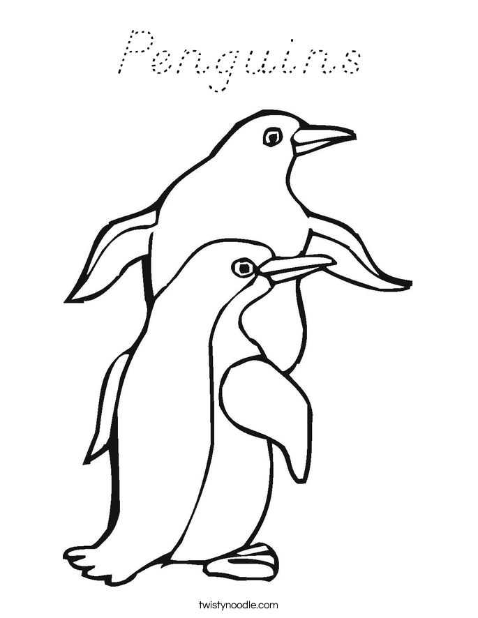 Penguins Coloring Page