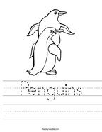 Penguins Handwriting Sheet