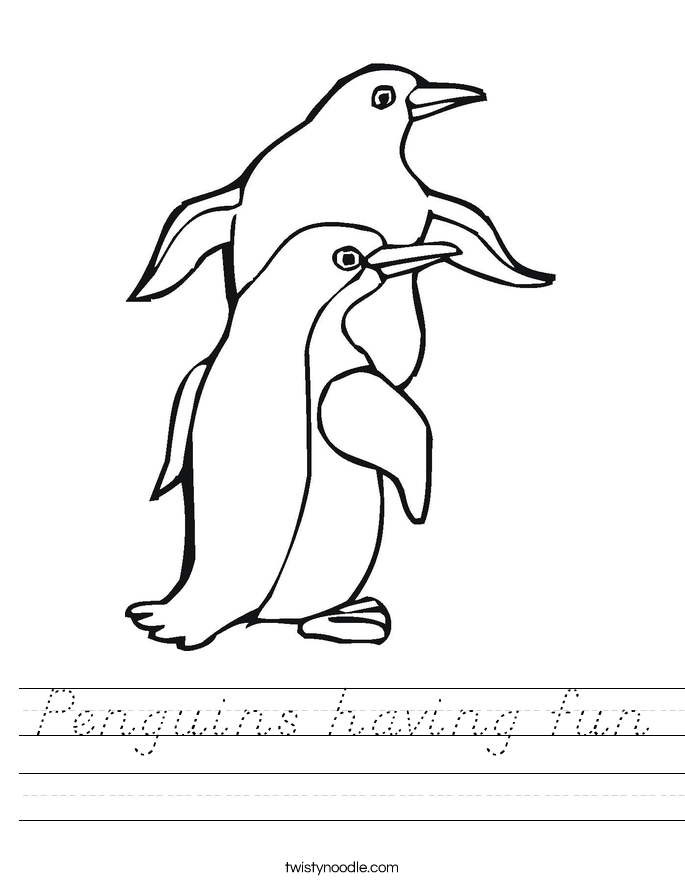Penguins having fun Worksheet