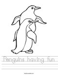 Penguins having fun Worksheet