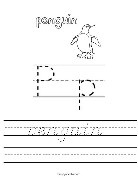 Penguin starts with P Worksheet