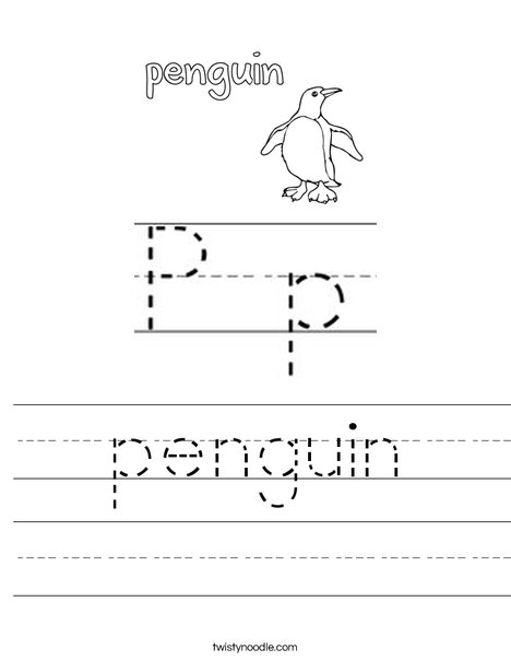 Penguin starts with P Worksheet