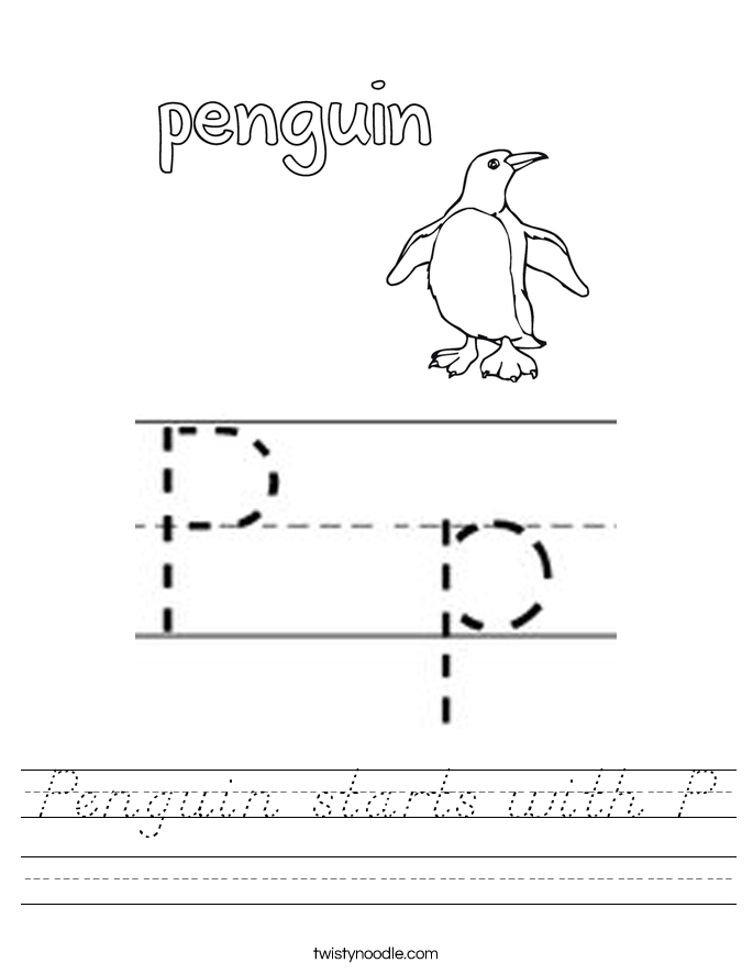 Penguin starts with P Worksheet