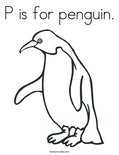 P is for penguin. Coloring Page