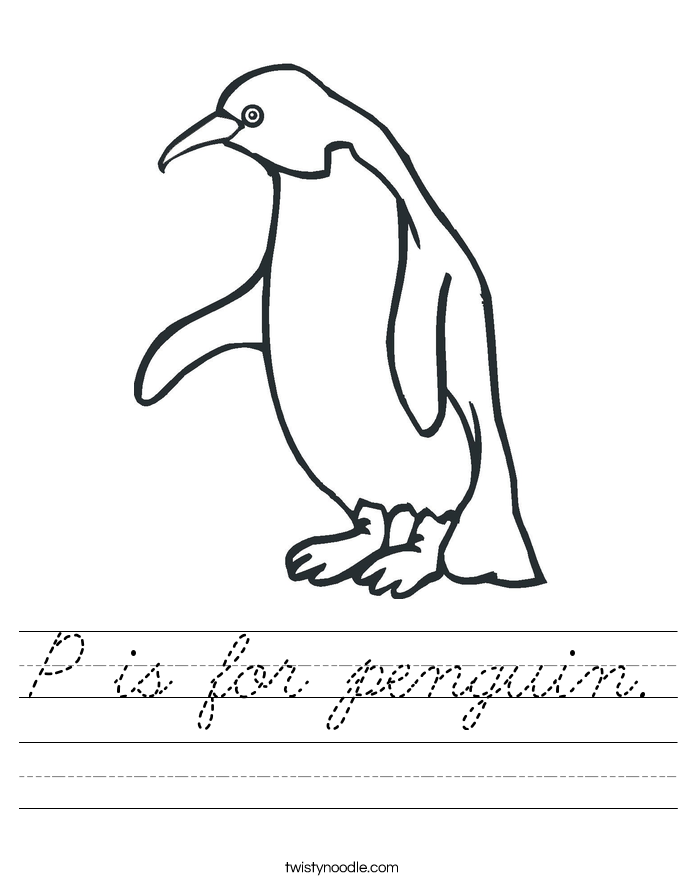 P is for penguin. Worksheet