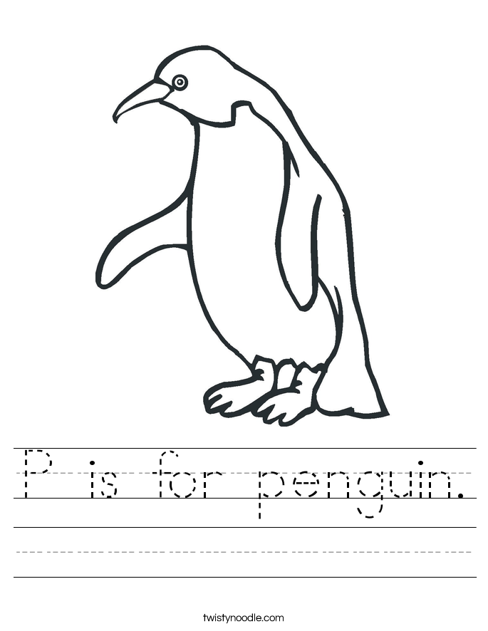 P is for penguin. Worksheet