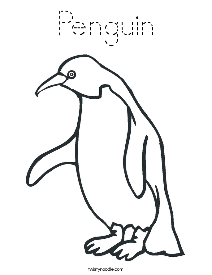 Download Penguin Coloring Page - Tracing - Twisty Noodle