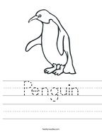 Penguin Handwriting Sheet