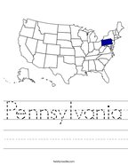 Pennsylvania Handwriting Sheet