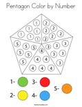 Pentagon Color by Number Coloring Page