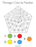 Pentagon Color by Number Coloring Page