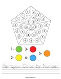 Pentagon Color by Number Worksheet