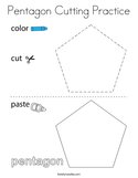 Pentagon Cutting Practice Coloring Page