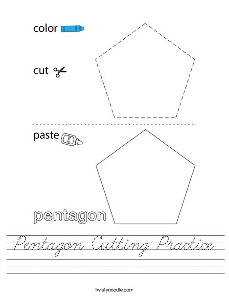 Pentagon Cutting Practice Worksheet