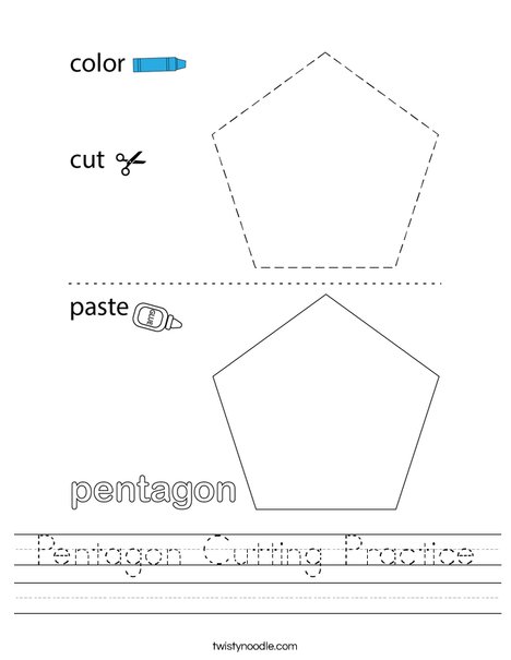 Pentagon Cutting Practice Worksheet