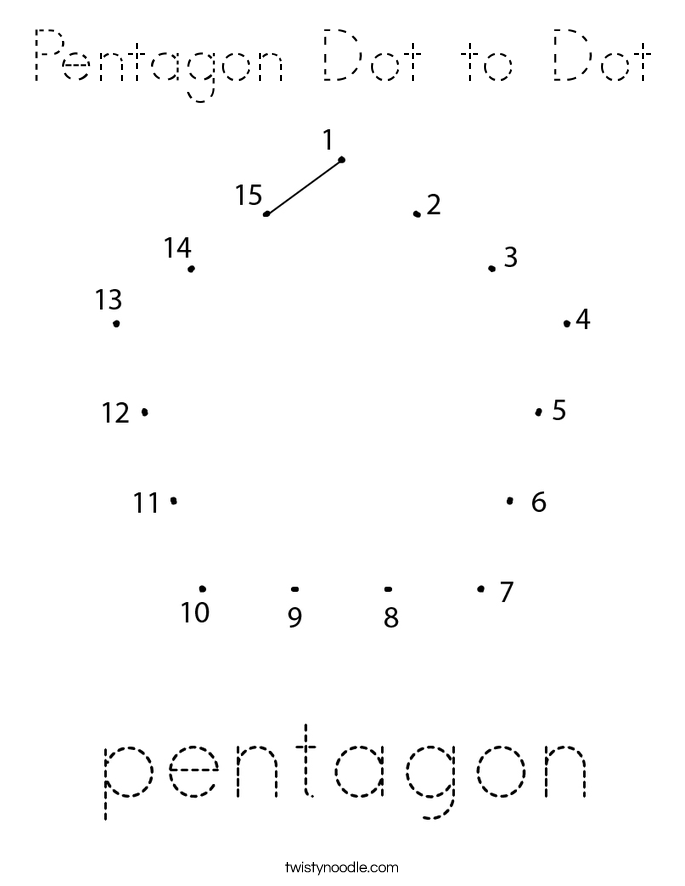 Pentagon Dot to Dot Coloring Page