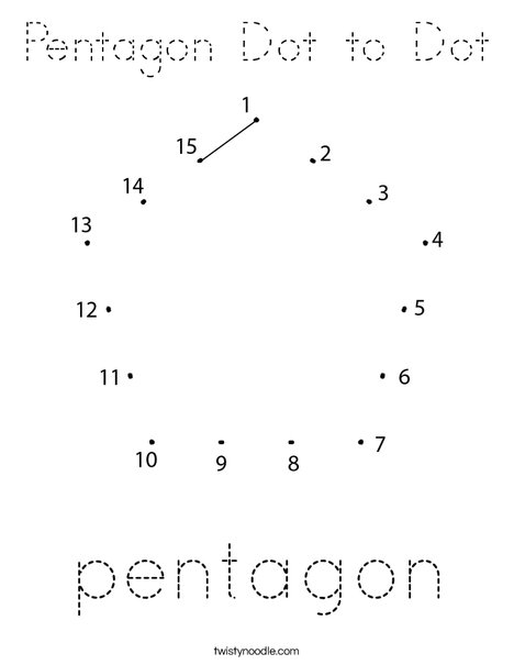 Pentagon Dot to Dot Coloring Page