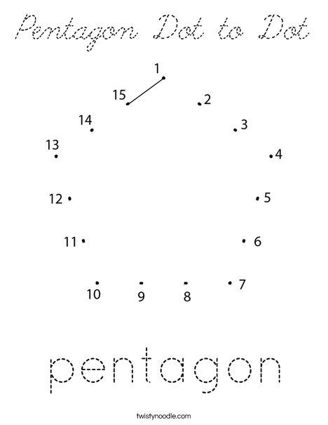 Pentagon Dot to Dot Coloring Page