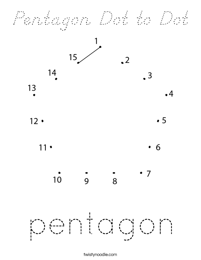 Pentagon Dot to Dot Coloring Page