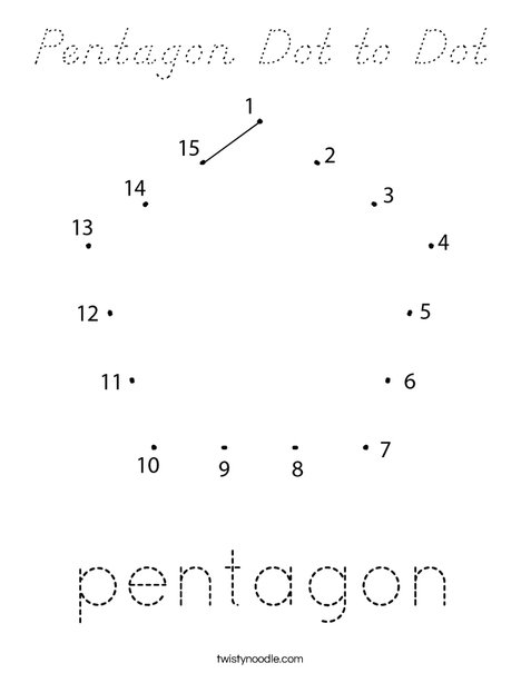 Pentagon Dot to Dot Coloring Page