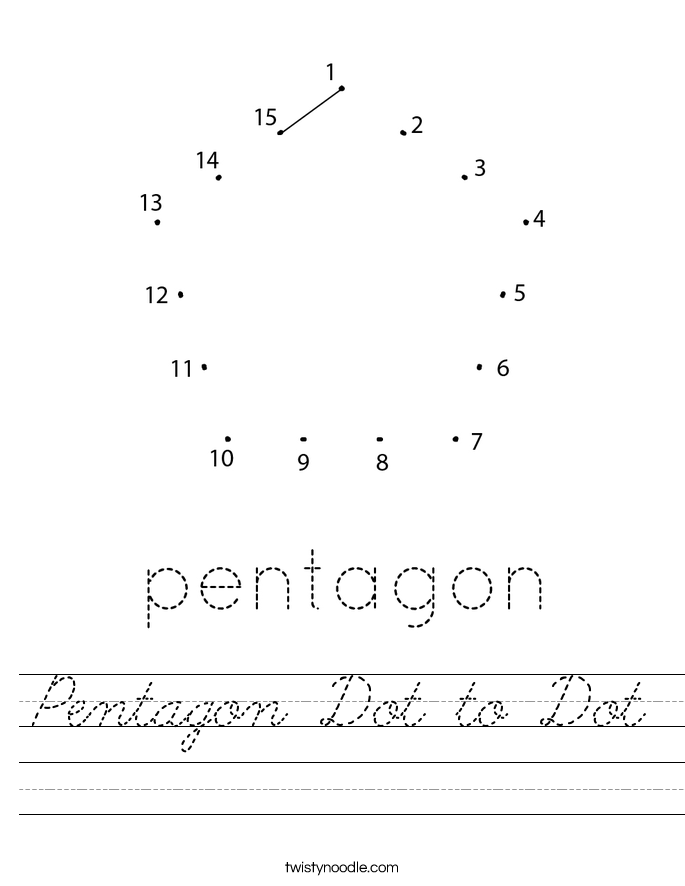 Pentagon Dot to Dot Worksheet