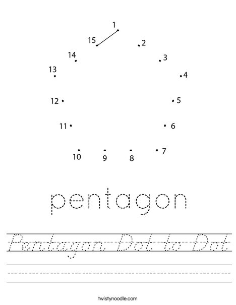 Pentagon Dot to Dot Worksheet