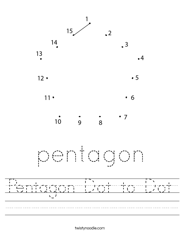 Pentagon Dot to Dot Worksheet