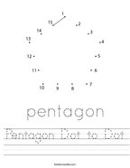 Pentagon Dot to Dot Handwriting Sheet