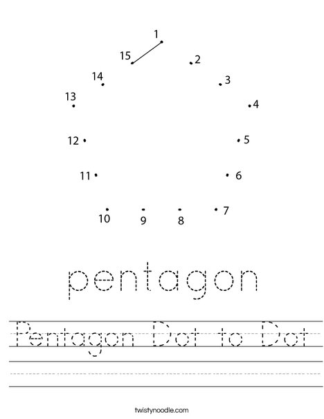 Pentagon Dot to Dot Worksheet
