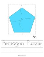 Pentagon Puzzle Handwriting Sheet