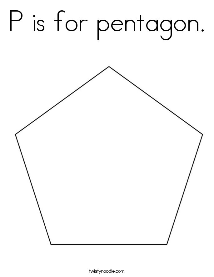 P is for pentagon. Coloring Page