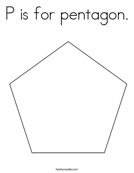 P is for pentagon Coloring Page - Twisty Noodle