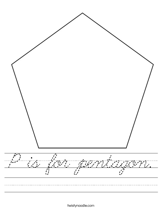 P is for pentagon. Worksheet