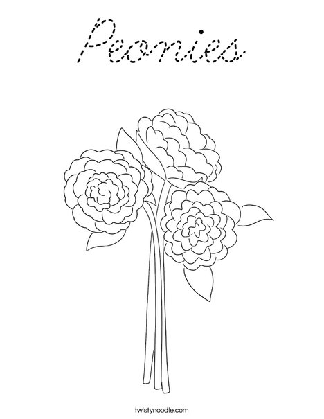 Peonies Coloring Page