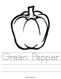 Green Pepper Worksheet