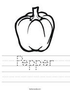 Pepper Handwriting Sheet