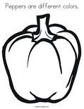 Peppers are different colors.Coloring Page