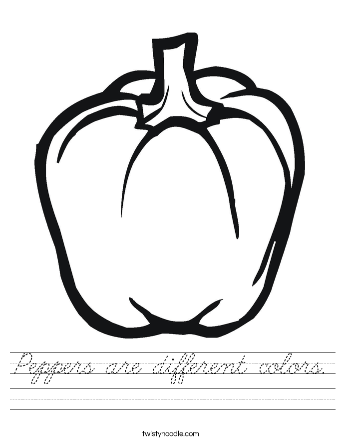 Peppers are different colors. Worksheet