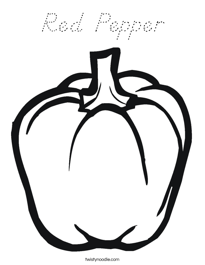 Red Pepper Coloring Page