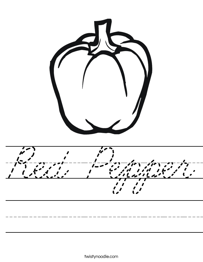 Red Pepper Worksheet