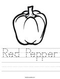 Red Pepper Worksheet