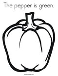 The pepper is green. Coloring Page